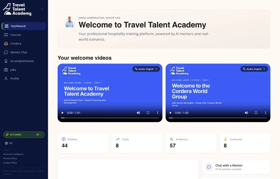 Travel Talent Academy on laptop